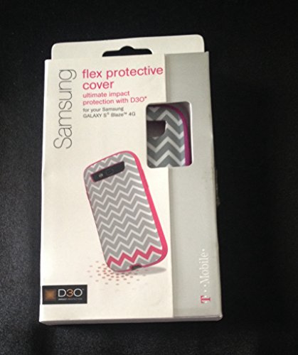 T-Mobile D30 Samsung Galaxy S Blaze 4g Flex Protective Cover Case Skin Shell D3O Ultimate impact Protection for TMobile Galaxy S BLAZE D-30 Tech 21 Pink White Gray (ZIGZAG)