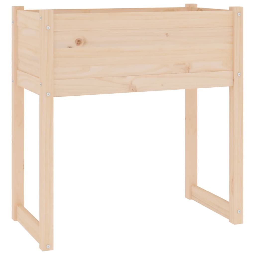 Jardinière en bois naturel pour aménager un coin potager sur votre balcon