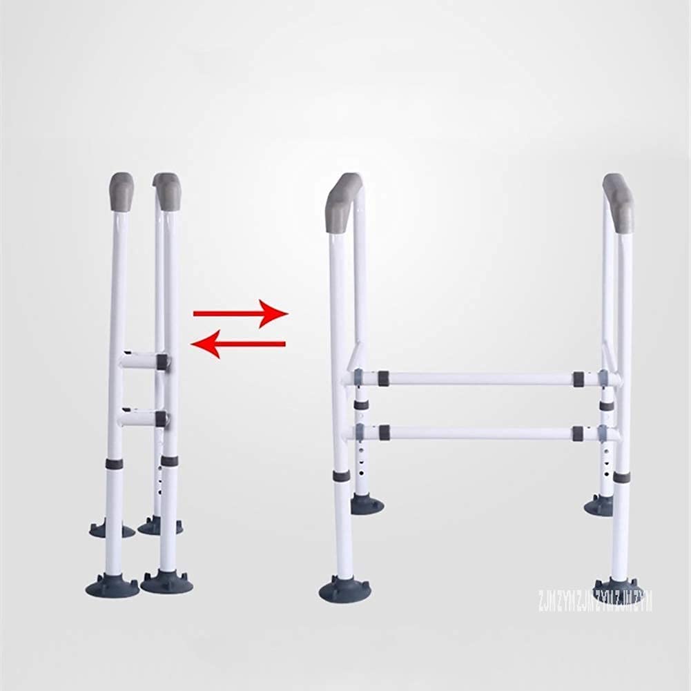 Deambulatore pieghevole,Deambulatori per anziani Bracciolo per WC Ausilio per deambulazione Corrimano per il bagno Binari per WC Telaio di sicurezza per WC autoportante per anziani disabili