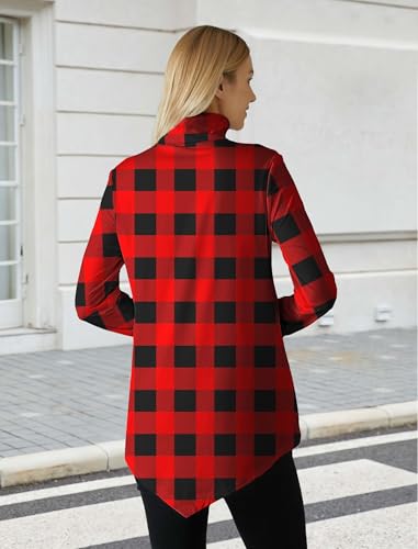 Image of JUSTFASHIONNOW Turtle Neck Shirts for Women Long Sleeve Fall Tunic Tops