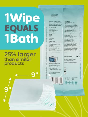 Nurture Xl Ultra Thick Body Wipes For Adults W/Aloe | 120 Extra Large Disposable Cloth Wet Wipes | Cleansing No Rinse Bathing Washcloths, Waterless Shower | Adult Bath Wipe For Women, Men & Elderly #TOP3
