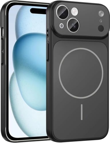 Image of Back Cover for iPhone 15 Plus |Convert to 17 pro /17 Pro Max Style Premium Back Glass Converter Cover Magnetic Case for iPhone 15 Plus |Convert to 17 pro /17 Pro Max (Black)