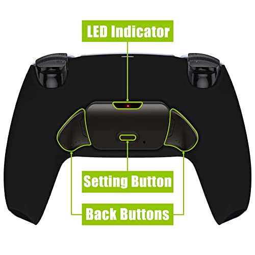 Image of eXtremeRate Black Real Metal Buttons (RMB) Version Rise 2.0 Remap Kit for PS5 Controller BDM 010 & BDM 020, Upgrade Board & Redesigned Back Shell & Programable Back Buttons Set for PS5 Controller
