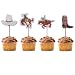 Fumee 24 Cowboy Cupcake Toppers Western Picks Cake Decorating Tools for Party Supplies