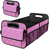 LEFUVR Kofferraum Organizer passend für Skoda Scala 2019, Kofferraumtasche Faltbare Autotasche stabile Faltbox Autoaufbewahrun,Pink