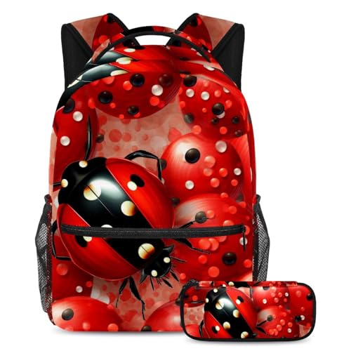 Sac à dos coccinelle rouge 35 grand volume pour soulager le dos des étudiants au quotidien