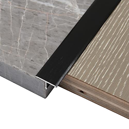LXFL Tapajuntas Suelo Tira De Transición De Madera A Teja, Umbral De Piso De Moldura En T para Puertas/Entrada, Borde De Alfombra De Aluminio Cepillado para Pisos De Vinilo, Adhesivo Cover
