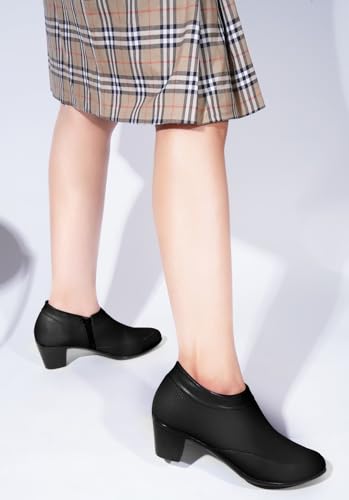 Image of TRYME and Stylish Stunning Block Heel Extra Cushion Inner Sole Boots with Zip Look for Womens and Girls