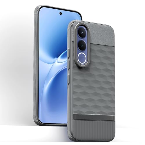 Image of Pikkme Back Cover for Vivo V70 FE 5G Camera Protection 3D Hexa Cube Design Silicone Protective Bumper Case (Grey)