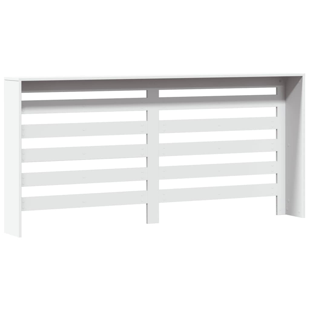 Heizkörperverkleidung Weiß 175x20x82 cm Holzwerkstoff Modernes Latten-Design dekorative Abdeckung mit Ablage für Wohnzimmer, einfache Montage, langlebiges Material, feuchtigkeitsbeständig
