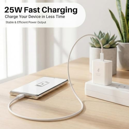 Image of 25W PD 3.0 Fast Charger Adapter | USB Type-C Power Adapter Compatible with Samsung Galaxy A15, M35, A35, A55, M05, M15, F15, M55, M34, M14, F34, F14, F54, A14, S24, S23 |Original Charging Speed|