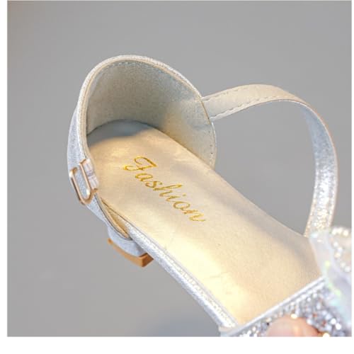 Girls Low Heels Rhinestone Princess Sandals Bowknot Mary Jane Shoes Wedding Party4