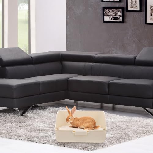 Inodoro portátil para conejos con base de plástico compacta fácil de limpiar 7