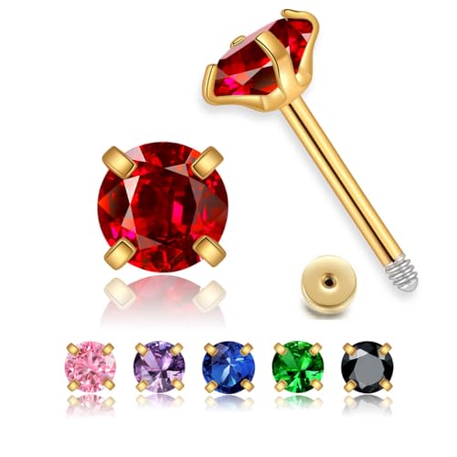 Small CZ Stud Flatback Earrings for Women,Dainty Flat Screw Back Cartilage Earring Stud,Helix Conch Tragus Piercing Jewelry,Tiny Cubic Zirconia Studs Hypoallergenic