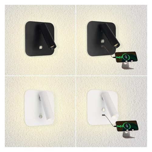 Lámpara de lectura para cabecera regulable con puerto USB táctil 3