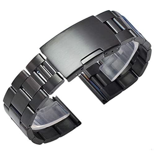 Bracelet montre acier noir argent pour remplacer un bracelet usé