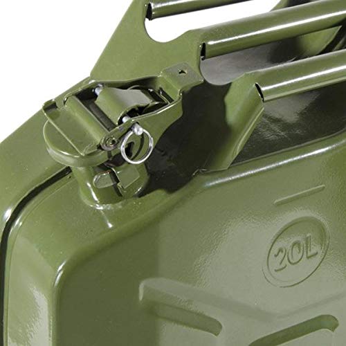 VERDELOOK Tanica in Metallo Verde per Carburante, Capienza 20 Litri, Omologata Un