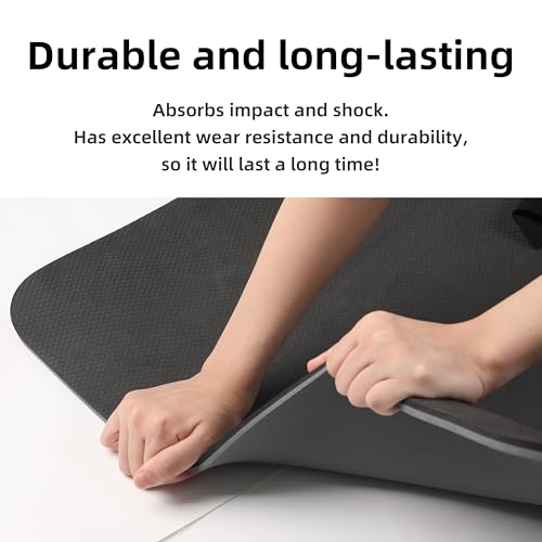 Image of PAIDU Yoga Mat Non Slip Anti-tear,extra thick-2 /5 inch(10MM)High Resiliency Professional POE Yoga Mats for Women Men Kids,72 inchx24 inchinch,Workout, Yoga, Pilates and Floor Exercise, with Carrier Strap