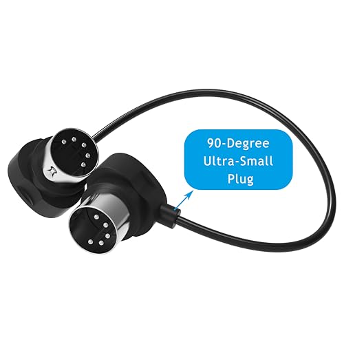 fore 2-pack 1-feet 30cm right-angle midi cable with ultra-small plugs for tight space 5-pin din midi cable compatible with midi keyboardinterfacesynthesizerguitar multi effectsideal for studio
