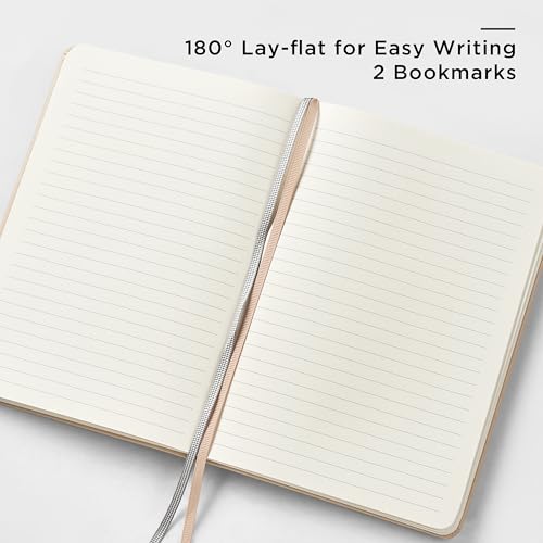 Papier ligné épais 100 g/m² anti-bavure : carnet de notes A5 rigide avec stylo pour écrire sans trace