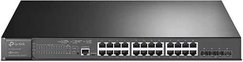 TP-Link TL-SG3428XMP, Jetstream - Conmutador Gestionado Inteligente L2+ PoE, 24 puertos PoE+ 384W, 4 ranuras SFP+ de 10 GE, Omada SDN integrado,