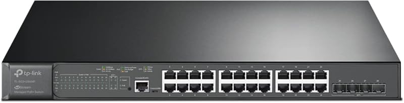 Omada SG3428XMP, Jetstream 24 Port Gigabit Smart Managed L2+ PoE Switch | 24 PoE+ Port @384W, 4 * 10GE SFP+ Slots, Support Omada SDN, IPv6 and Static Routing