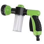 TRIXES Car Cleaning Foam Hose Attachment – Spray Gun Nozzle with Reservoir for Liquid Soap – Jet Wash – Sprinkler Accessory – 8 Watering Modes – Hose Pipe Sprayer with Dispenser