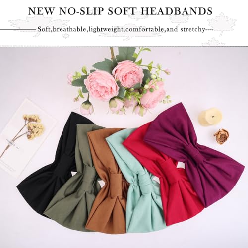 Image of Kachanaa 6 Packs New Wide Headbands for Women's Hair,Non-Slip Soft Elastic Bandeau Hair Bands Makeup Yoga Workout Running Sweat Hair Wraps Fashion Hair Accessories