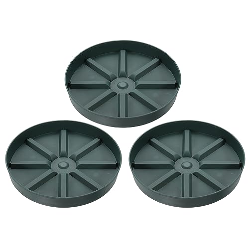 PATIKIL Plant Pot Saucers 9 Inch, 3 Pack Plastic Round Plant Pot Thicker Flower Drip Tray for Indoor Outdoor Green