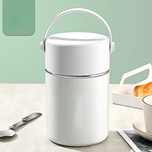 Warmte Behoud Pot Stoofpot Roestvrij Staal Cup Draagbare Isolatie Emmer Grote Capaciteit Student Lunch Isolatie Cup Wit