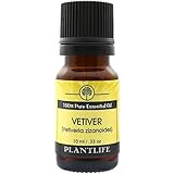 Plantlife Vetiver Aromatherapy Essential Oil - Straight from The Plant 100% Pure Therapeutic Grade - No Additives or Fillers - 10 ml