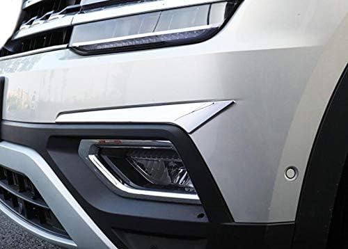 2Pcs Chrome Car Front Fog Light Lamp Cover Trim Molding Compatible for Volkswagen Atlas 2018 2019 2020