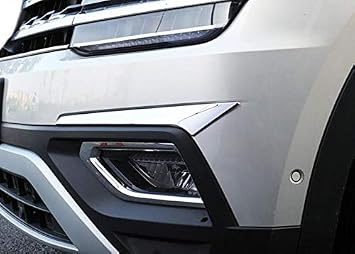 2Pcs Chrome Car Front Fog Light Lamp Cover Trim Molding Compatible for Volkswagen Atlas 2018 2019 2020