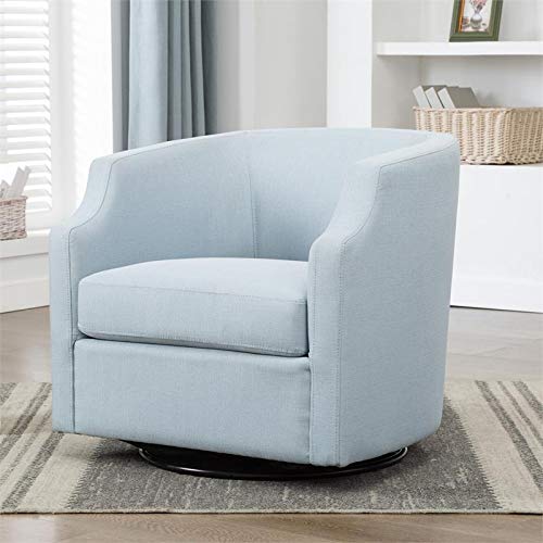 Comfort Pointe Infinity Sky Blue Fabric Modern Swivel and Rocker Barrel