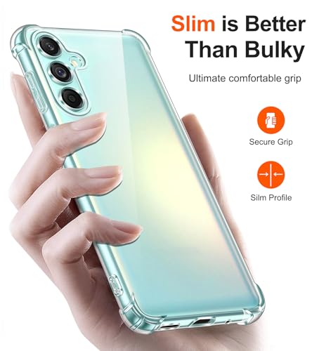 Image of Lustree Back Cover Transparent Case Compatible with Samsung Galaxy M55 5G | Clear + TPU Case with 4 Corner Air Cushion Protection & Camera Protection | Slim& Stylus Cover