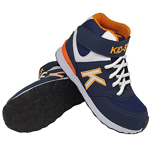 Tênis Infantil Masculino Cano Alto KidStar Botinha Marinho Tamanho:33;Cor:Azul;Gênero:Meninos