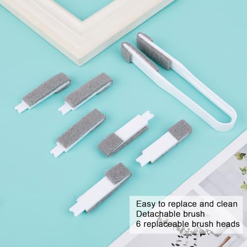 Image of Window Cleaner Tool with 6pcs Brushes, Blind Cleaner Duster Tool Washing Equipment Duster Brush for Window Shutters Car Vents Ceiling Fan Air Conditioner