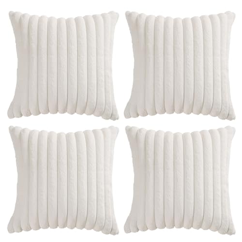 Volcanics ZT026KTD35MIBAIPK4 Set Of 4 Faux Fur Plush Decorative Throw Pillow Covers 18X18 Inch thumb #5