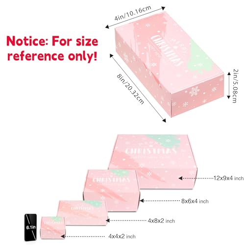 Image of 50 Pack 4 inchx8 inchx2 inch Shipping Boxes, Corrugated Cardboard Small Box Mailer, Shipping Boxes for Small Business for Gift Packing- TONESPAC (4 inchx8 inchx2 inch, Hot-Pink)