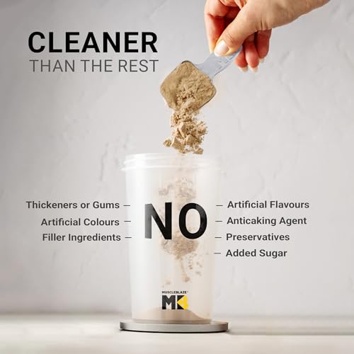 Image of MuscleBlaze Biozyme Performance Whey Protein Powder, Unflavoured (1kg Refill Pack) | 25g Protein Per Scoop | Clinically Tested 50% Higher Protein Absorption