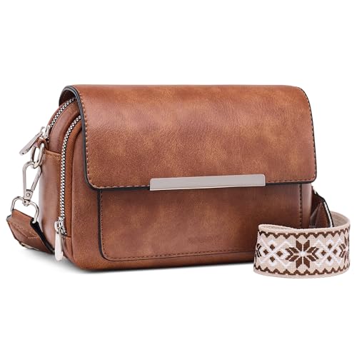 Roulens Women’s Crossbody Bag with Card Slots Leather