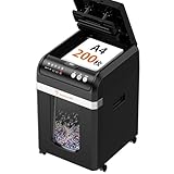 bonsaii オートフィードシュレッダー 200枚 業務用 静音 マイクロカット 大容量31L カード/ホチキス対応 自動節電モード搭載 自動送り機能 ブラック C283-A