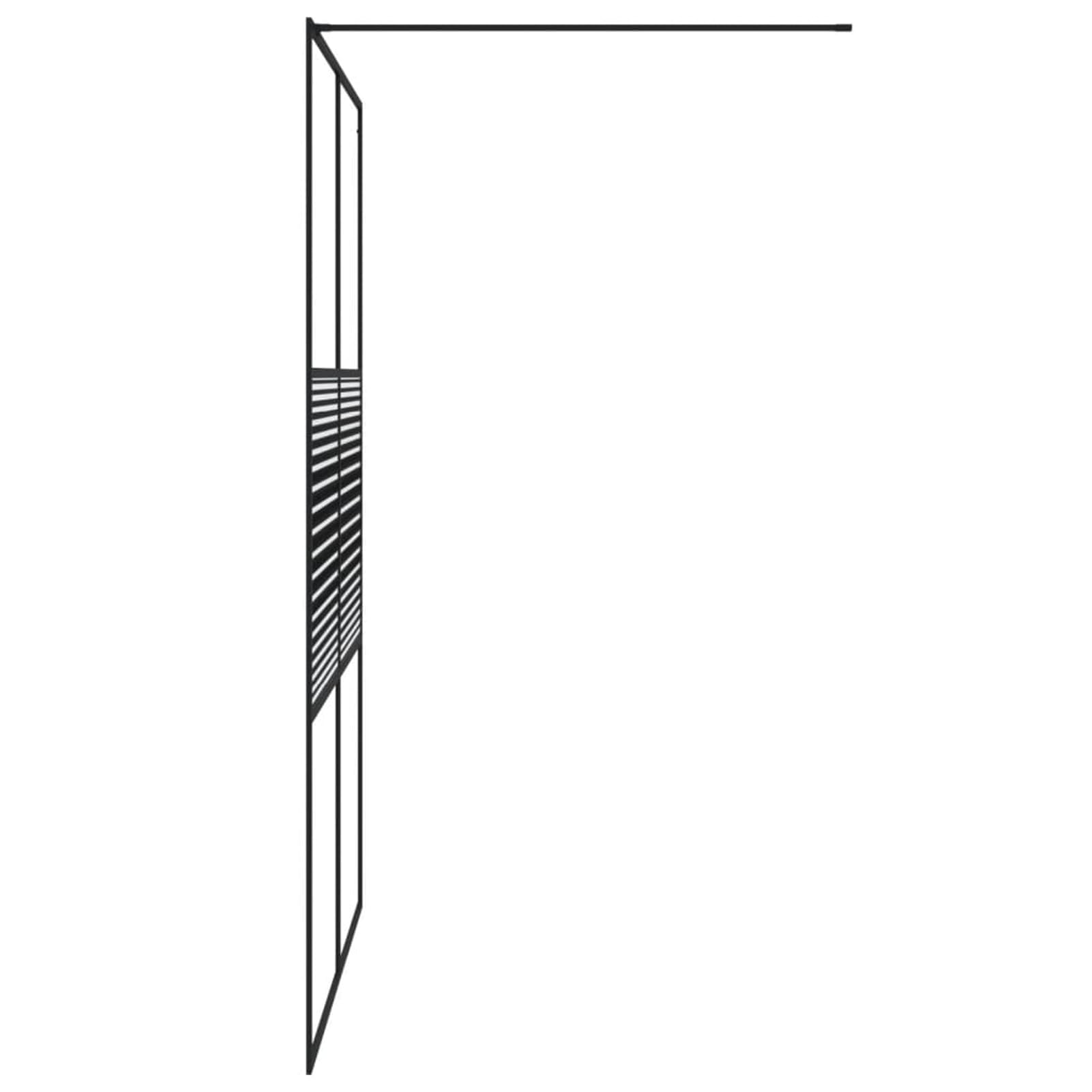 IKAYAA Mampara Ducha Fija 140x195 cm - Mamparas de Ducha Transparentes - Mamparas de Ducha Fija con Cristal Templado 5 mm - Mampara Fija Vidrio ESG Negro