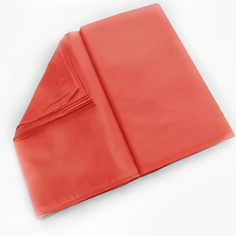 Image of Premium Plain Cotton Costume Lining Dress Fabric 34 inch Wide, Best Material - Red Orange Color - 3 Meter Pack