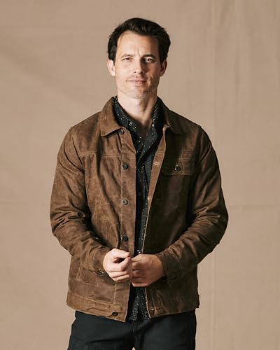 Image of Huckberry Flint and Tinder Men's Flannel-Lined Waxed Trucker Jacket
