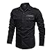Produktbild qishi Herren Langarmshirt (Größe M-6XL) Gr. L, Schwarz