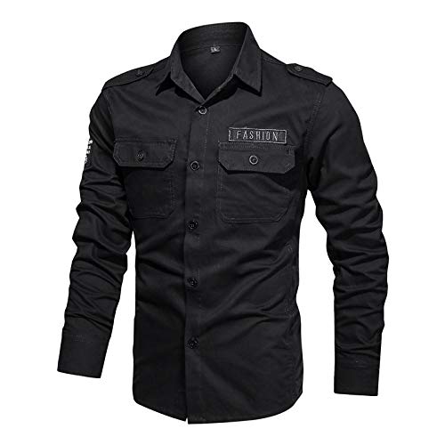 Preisvergleich Produktbild qishi Herren Langarmshirt (Größe M-6XL) Gr. L, Schwarz