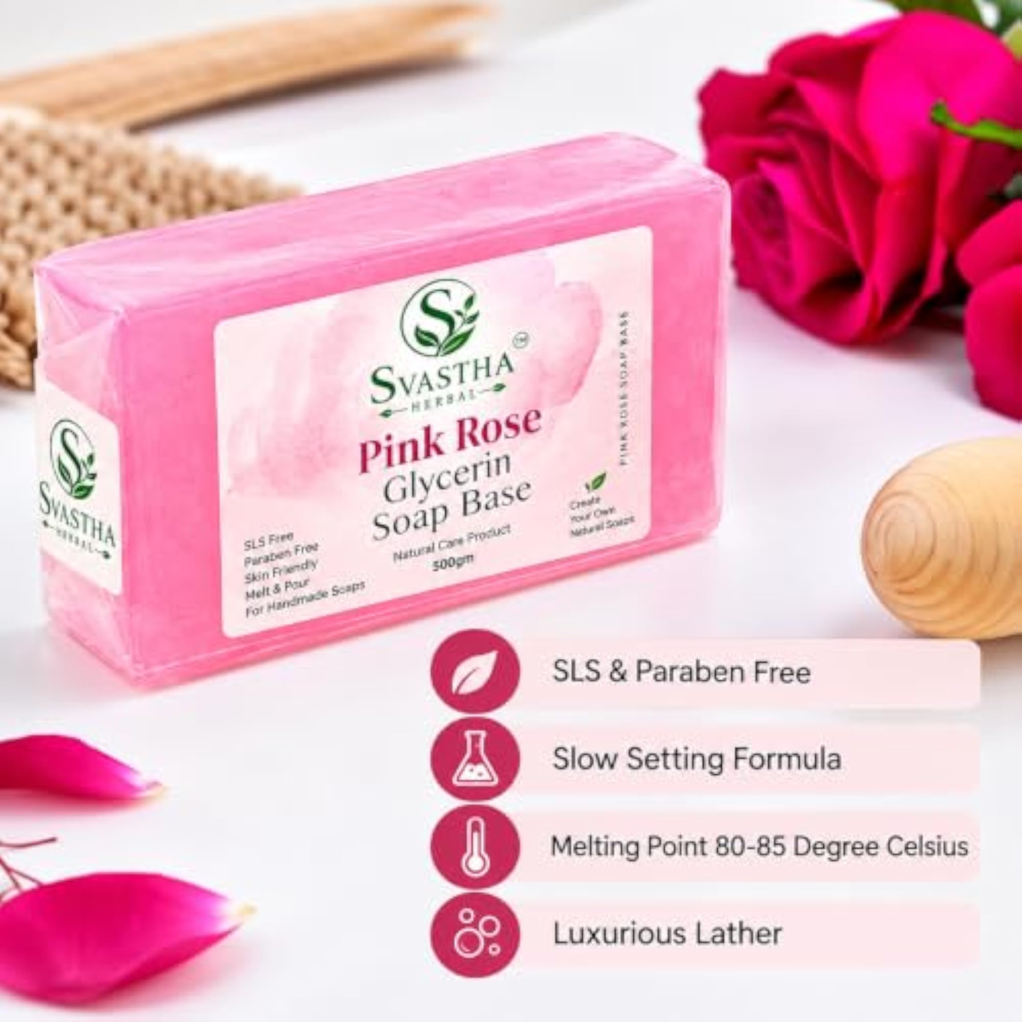 100% Pure Organic Pink Rose Glycerin Soap Base