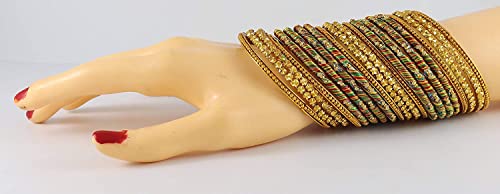 Image of NMII Acrylic (Plastic) With Silk Thread & Beads Studded Worked Glossy Finished Kada Set For Women and Girls