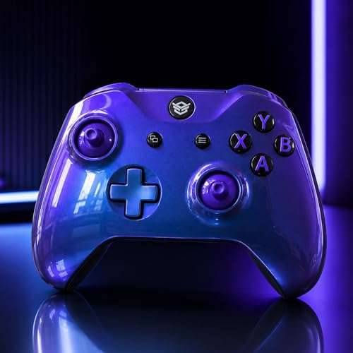 Image of HEXGAMING ULTRA ONE Wireless Controller for Xbox Series X & S, for Xbox One, for Windows 7 /8 /10-4 Back Buttons - Hair Triggers - Interchangeable Thumbsticks - 6 Profiles - Chameleon Purple Blue